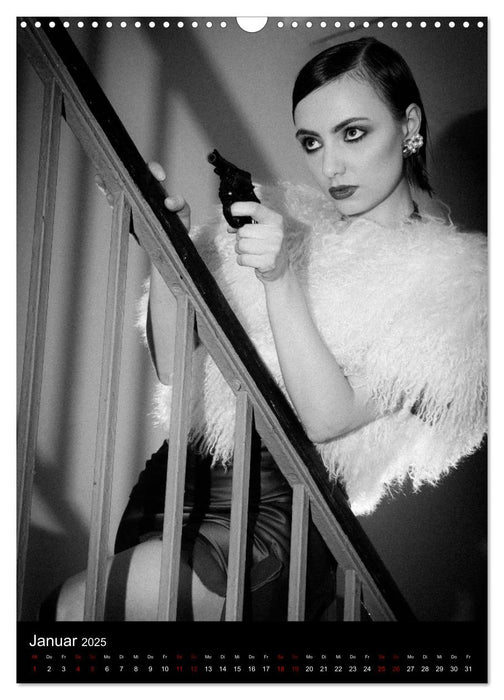 Film Noir-Hommage in schwarzweiß Portraits (CALVENDO Wandkalender 2025)