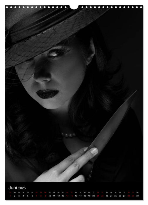 Film Noir-Hommage in schwarzweiß Portraits (CALVENDO Wandkalender 2025)