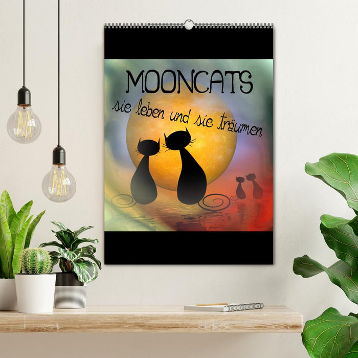 Mooncats - sie leben und sie träumen (CALVENDO Wandkalender 2025)