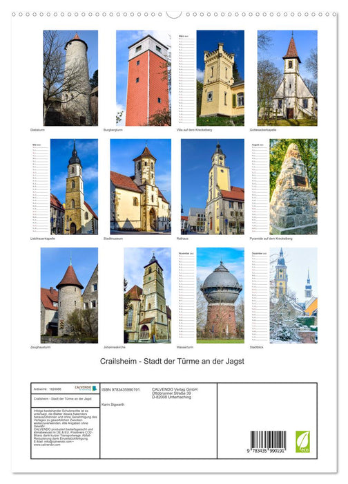 Crailsheim - Stadt der Türme an der Jagst (CALVENDO Premium Wandkalender 2025)