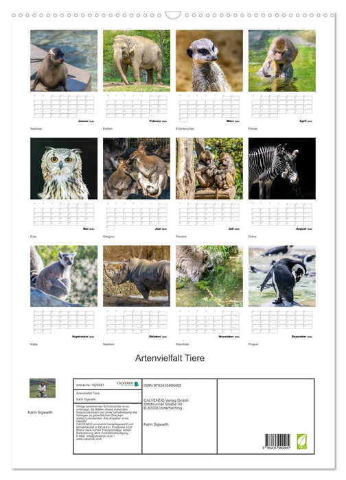 Artenvielfalt Tiere (CALVENDO Wandkalender 2025)