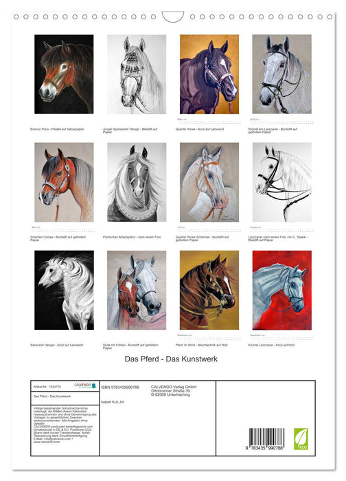 Das Pferd - Das Kunstwerk (CALVENDO Wandkalender 2025)