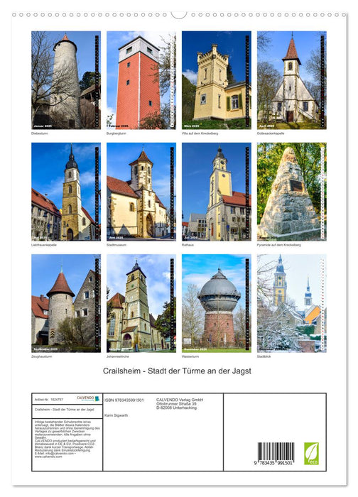 Crailsheim - Stadt der Türme an der Jagst (CALVENDO Premium Wandkalender 2025)