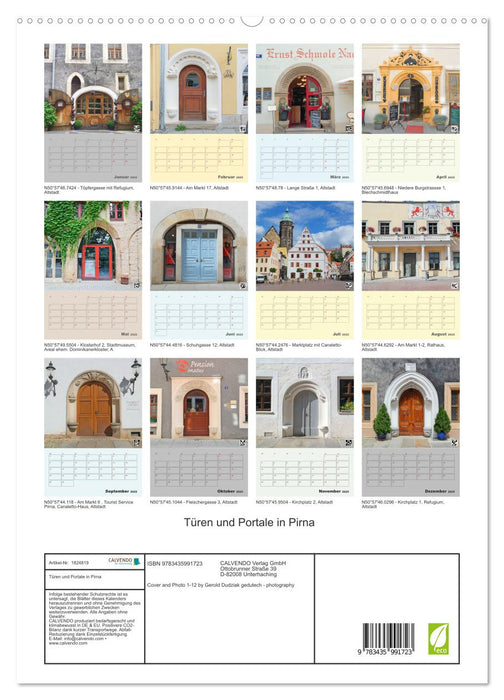 Türen und Portale in Pirna (CALVENDO Premium Wandkalender 2025)