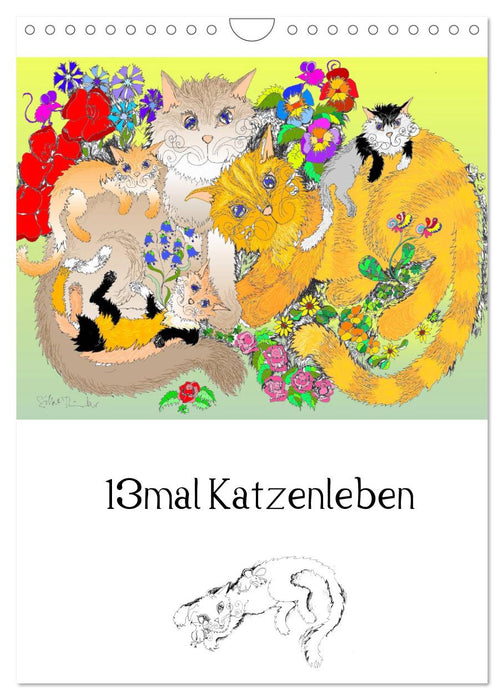 13mal Katzenleben (CALVENDO Wandkalender 2025)
