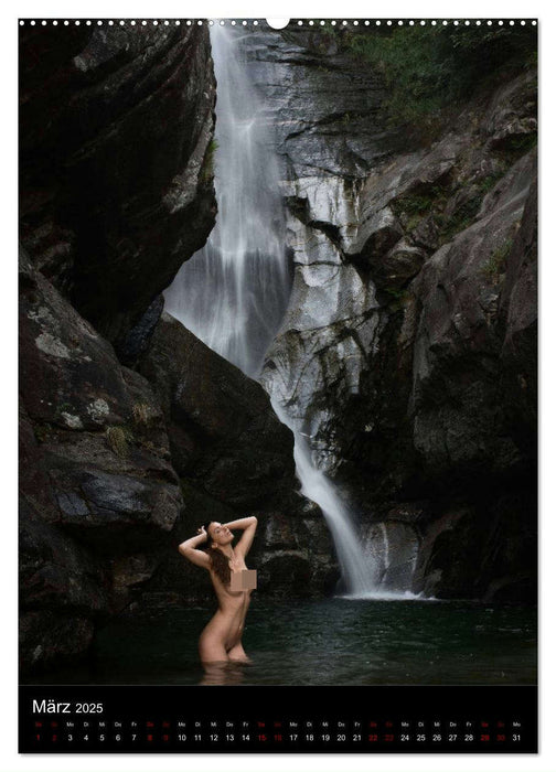 Wasserfälle im Tessin - Aktaufnahmen an schönen Wasserfällen in der Südschweiz (CALVENDO Premium Wandkalender 2025)