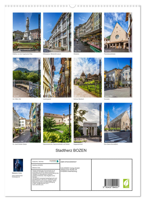 Stadtherz BOZEN (CALVENDO Premium Wandkalender 2025)