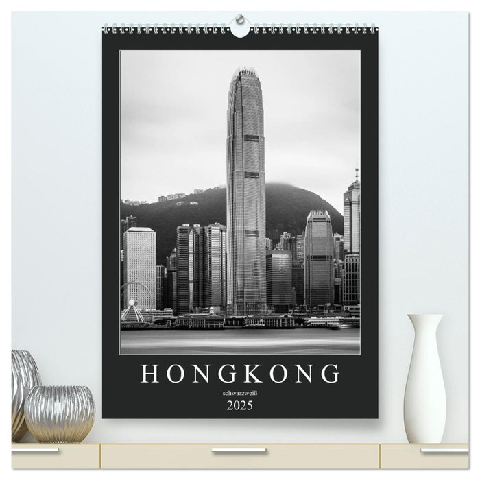 Hongkong schwarzweiß (CALVENDO Premium Wandkalender 2025)