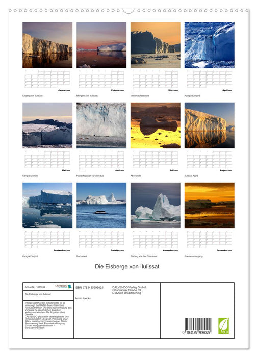 Die Eisberge von Ilulissat (CALVENDO Premium Wandkalender 2025)