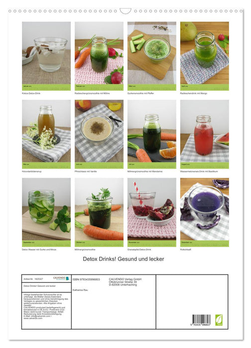 Detox Drinks! Gesund und lecker (CALVENDO Wandkalender 2025)