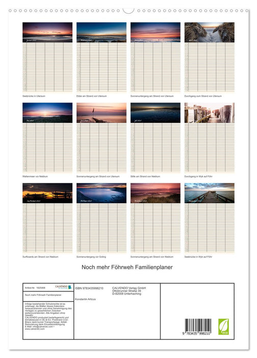 Noch mehr Föhrweh Familienplaner (CALVENDO Premium Wandkalender 2025)