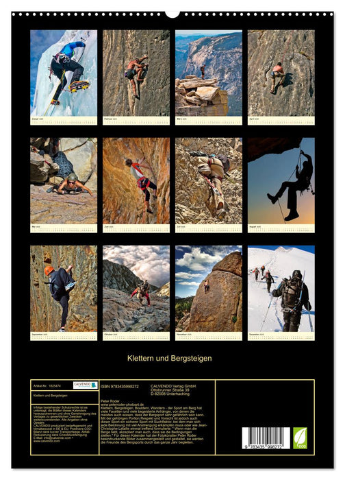 Klettern und Bergsteigen (CALVENDO Premium Wandkalender 2025)