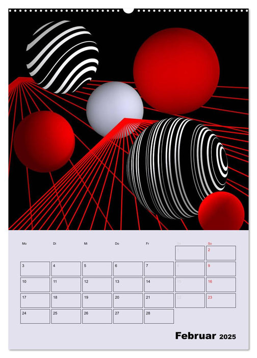 3D - 3 Farben (CALVENDO Premium Wandkalender 2025)