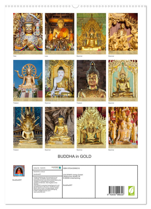 BUDDHA in GOLD (CALVENDO Premium Wandkalender 2025)