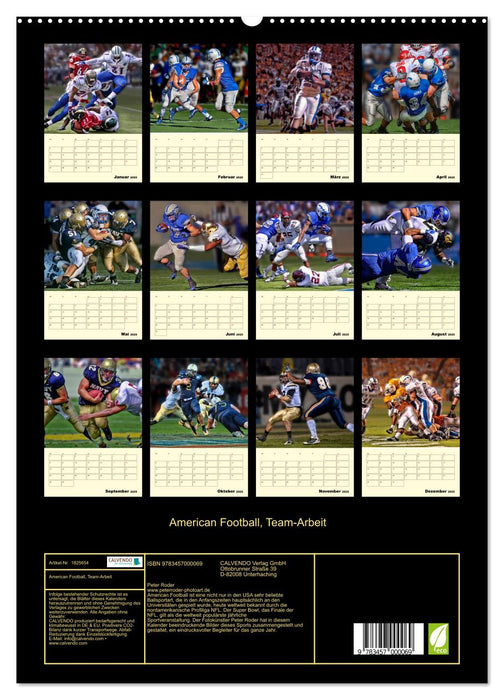 American Football, Team-Arbeit (CALVENDO Premium Wandkalender 2025)