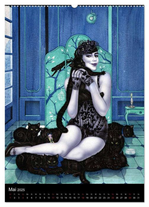 Burlesque Love Cats Katzen (CALVENDO Premium Wandkalender 2025)