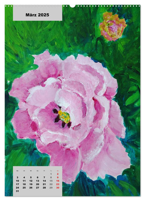 Blumen in Acryl (CALVENDO Premium Wandkalender 2025)