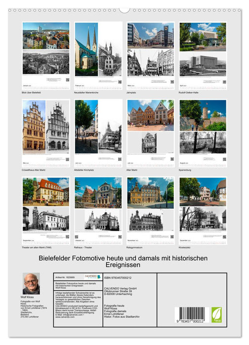 Bielefelder Fotomotive heute und damals mit historischen Ereignissen (CALVENDO Wandkalender 2025)