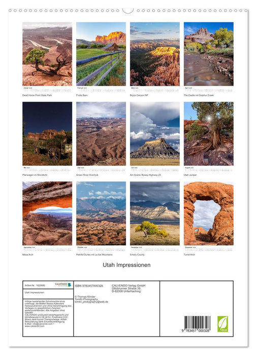 Utah Impressionen (CALVENDO Premium Wandkalender 2025)