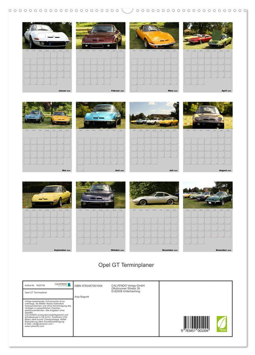 Opel GT Terminplaner (CALVENDO Premium Wandkalender 2025)