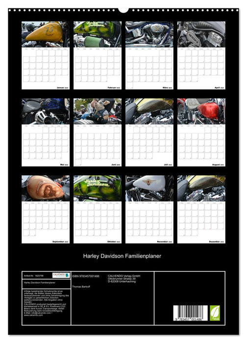 Harley Davidson Familienplaner (CALVENDO Premium Wandkalender 2025)