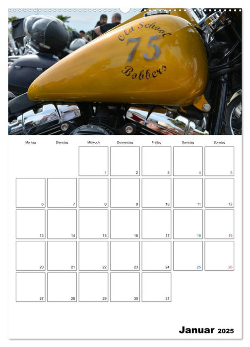 Harley Davidson Familienplaner (CALVENDO Premium Wandkalender 2025)