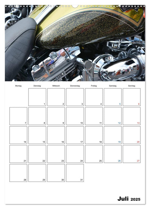 Harley Davidson Familienplaner (CALVENDO Premium Wandkalender 2025)