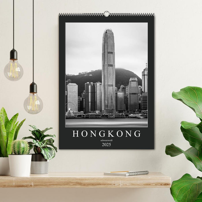 Hongkong schwarzweiß (CALVENDO Wandkalender 2025)