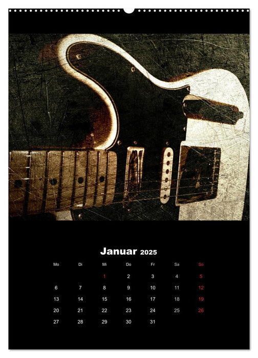 Vintage Gitarren (CALVENDO Premium Wandkalender 2025)