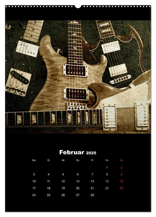 Vintage Gitarren (CALVENDO Premium Wandkalender 2025)