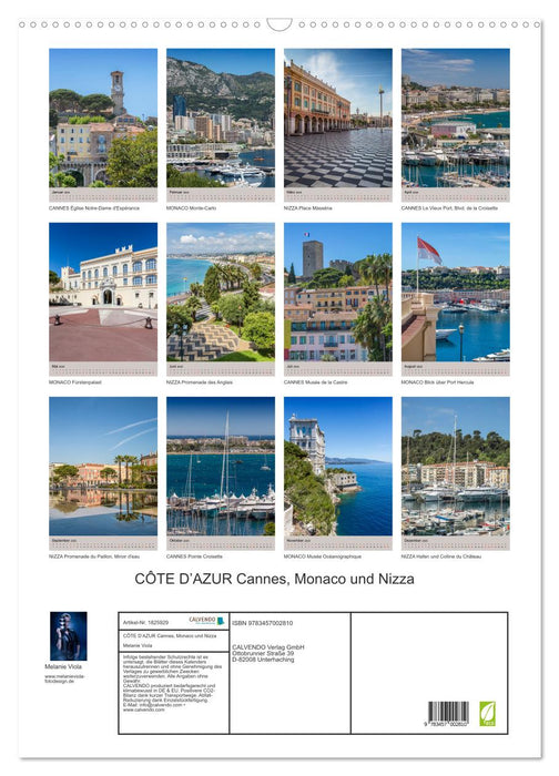 CÔTE D’AZUR Cannes, Monaco und Nizza (CALVENDO Wandkalender 2025)