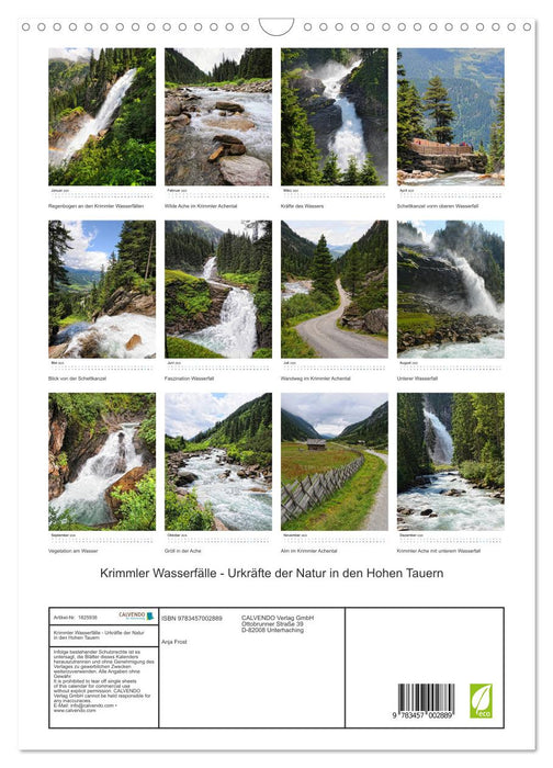 Krimmler Wasserfälle - Urkräfte der Natur in den Hohen Tauern (CALVENDO Wandkalender 2025)