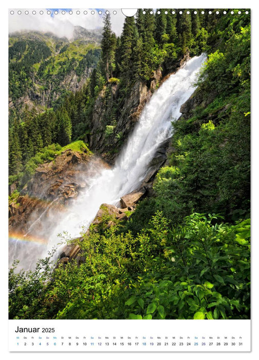 Krimmler Wasserfälle - Urkräfte der Natur in den Hohen Tauern (CALVENDO Wandkalender 2025)