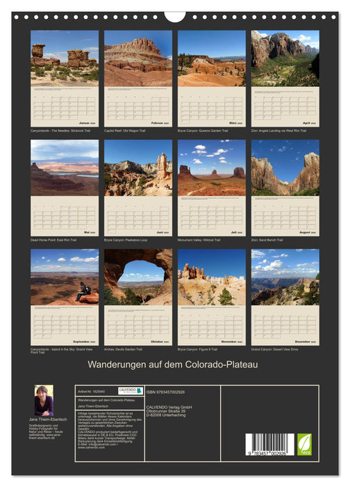 Wanderungen auf dem Colorado-Plateau (CALVENDO Wandkalender 2025)