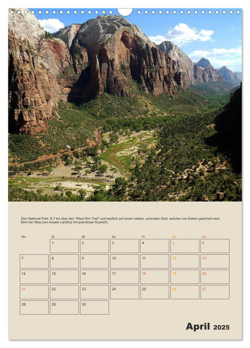 Wanderungen auf dem Colorado-Plateau (CALVENDO Wandkalender 2025)