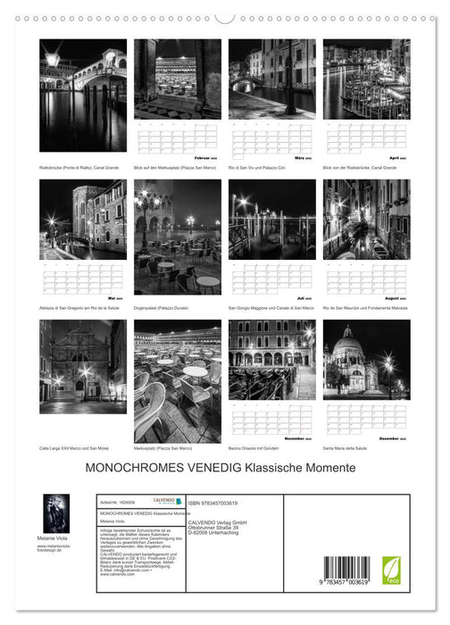 MONOCHROMES VENEDIG Klassische Momente (CALVENDO Premium Wandkalender 2025)