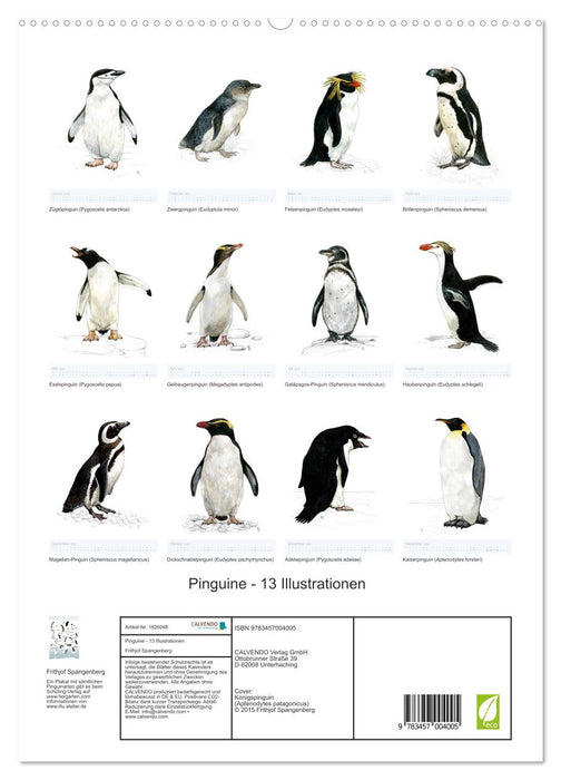 Pinguine - 13 Illustrationen (CALVENDO Premium Wandkalender 2025)