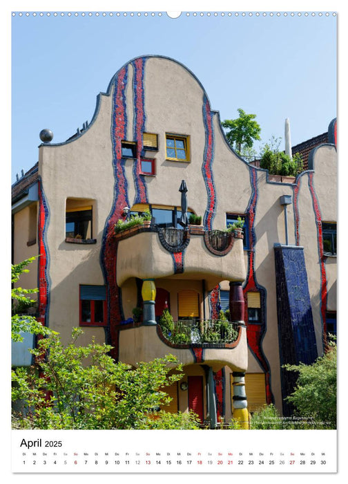 Wohnen unterm Regenturm - Ein Hundertwasser Architekturprojekt, 1991-94 (CALVENDO Wandkalender 2025)