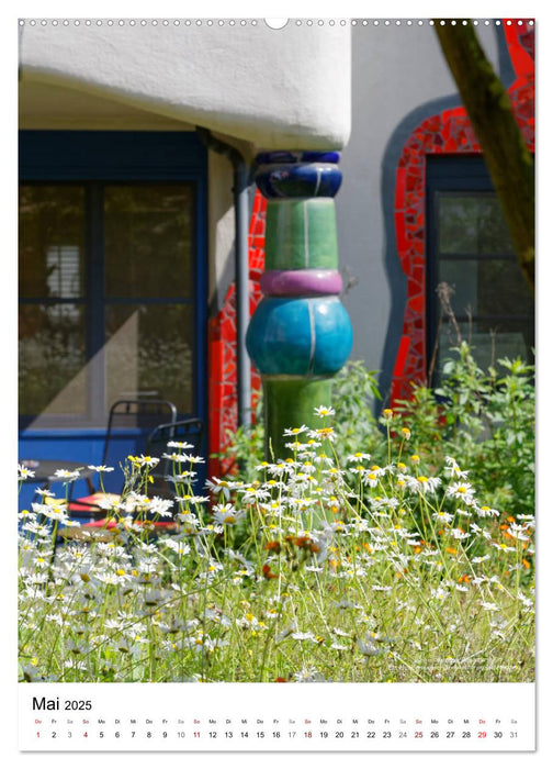 Wohnen unterm Regenturm - Ein Hundertwasser Architekturprojekt, 1991-94 (CALVENDO Wandkalender 2025)