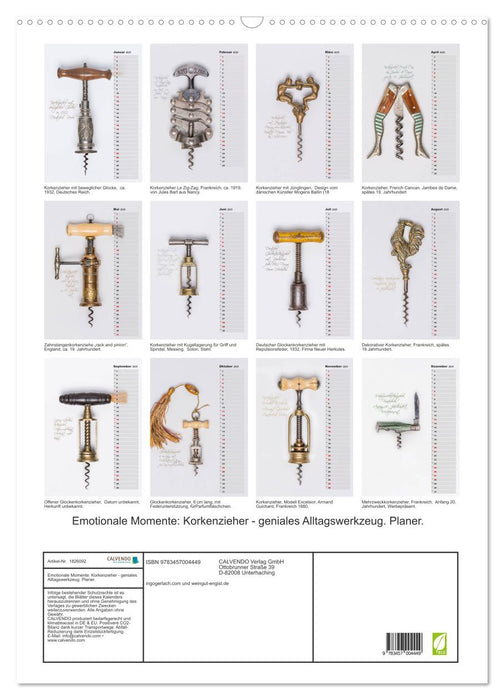 Emotionale Momente: Korkenzieher - geniales Alltagswerkzeug. Planer. (CALVENDO Wandkalender 2025)