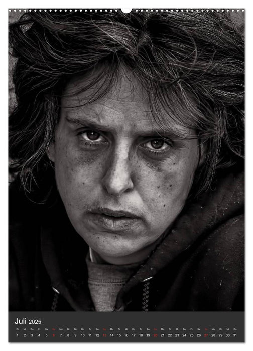 Obdachlos. Die Gesichter der Armut (CALVENDO Premium Wandkalender 2025)