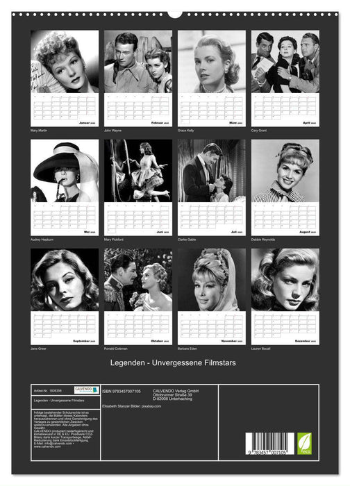 Legenden - Unvergessene Filmstars (CALVENDO Premium Wandkalender 2025)