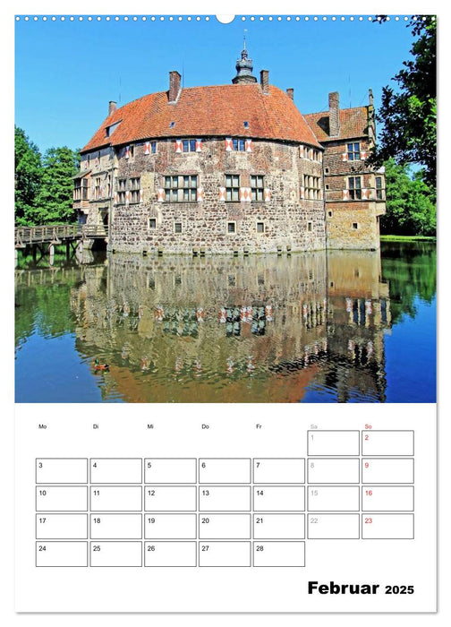 Eindrucksvolle Burgen, malerische Schlösser im Münsterland (CALVENDO Premium Wandkalender 2025)