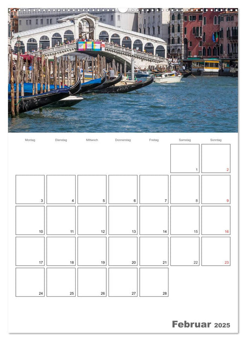 Attraktionen in Venedig / Terminplaner (CALVENDO Premium Wandkalender 2025)