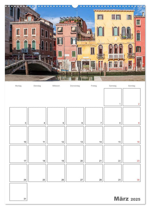 Attraktionen in Venedig / Terminplaner (CALVENDO Premium Wandkalender 2025)