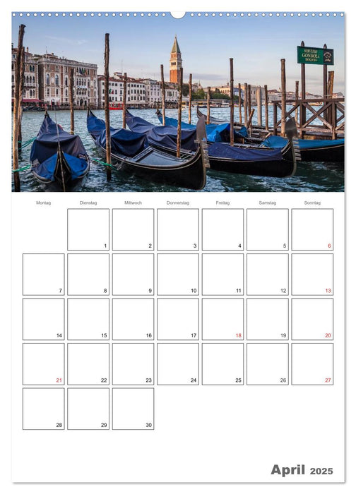 Attraktionen in Venedig / Terminplaner (CALVENDO Premium Wandkalender 2025)