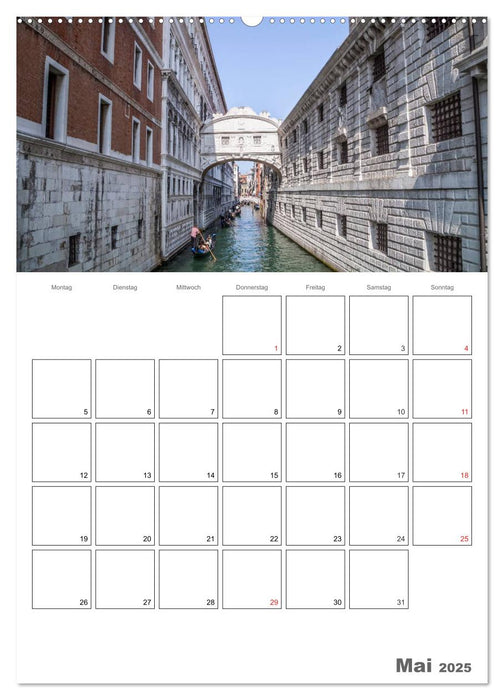 Attraktionen in Venedig / Terminplaner (CALVENDO Premium Wandkalender 2025)