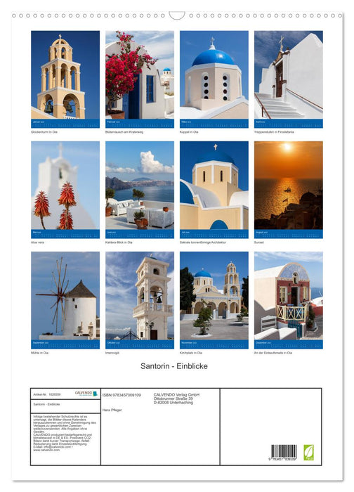 Santorin - Einblicke (CALVENDO Wandkalender 2025)