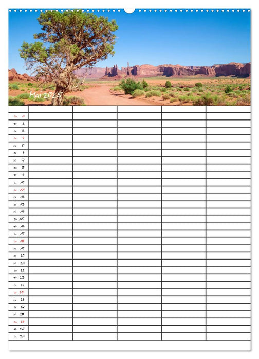 USA Facettenreicher Südwesten / Familienplaner (CALVENDO Premium Wandkalender 2025)