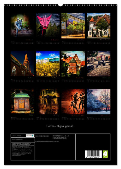 Herten - Digital gemalt (CALVENDO Premium Wandkalender 2025)